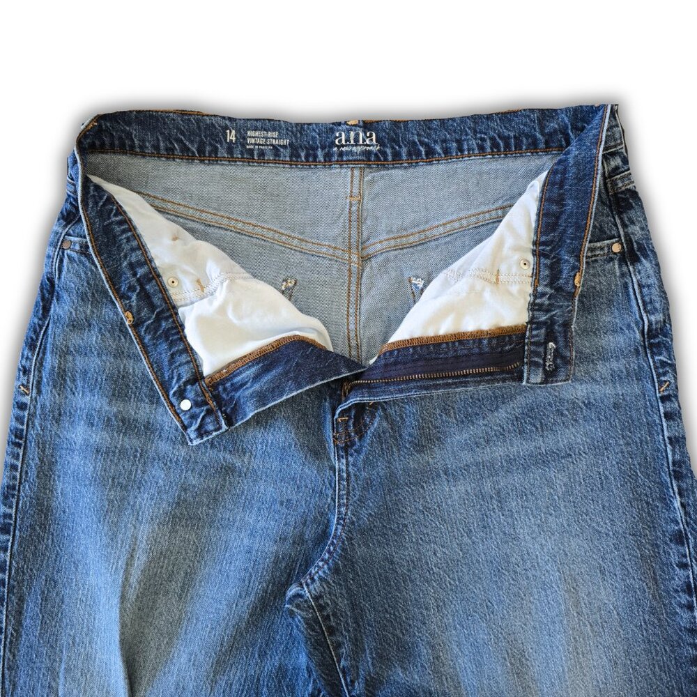 Women's Size 14 Highest Rise Vintage Straight Leg Jean by ANA A New Approach - Picture 3 of 6